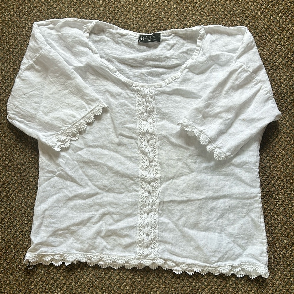WHITE Bella Amore made in Italy laced top